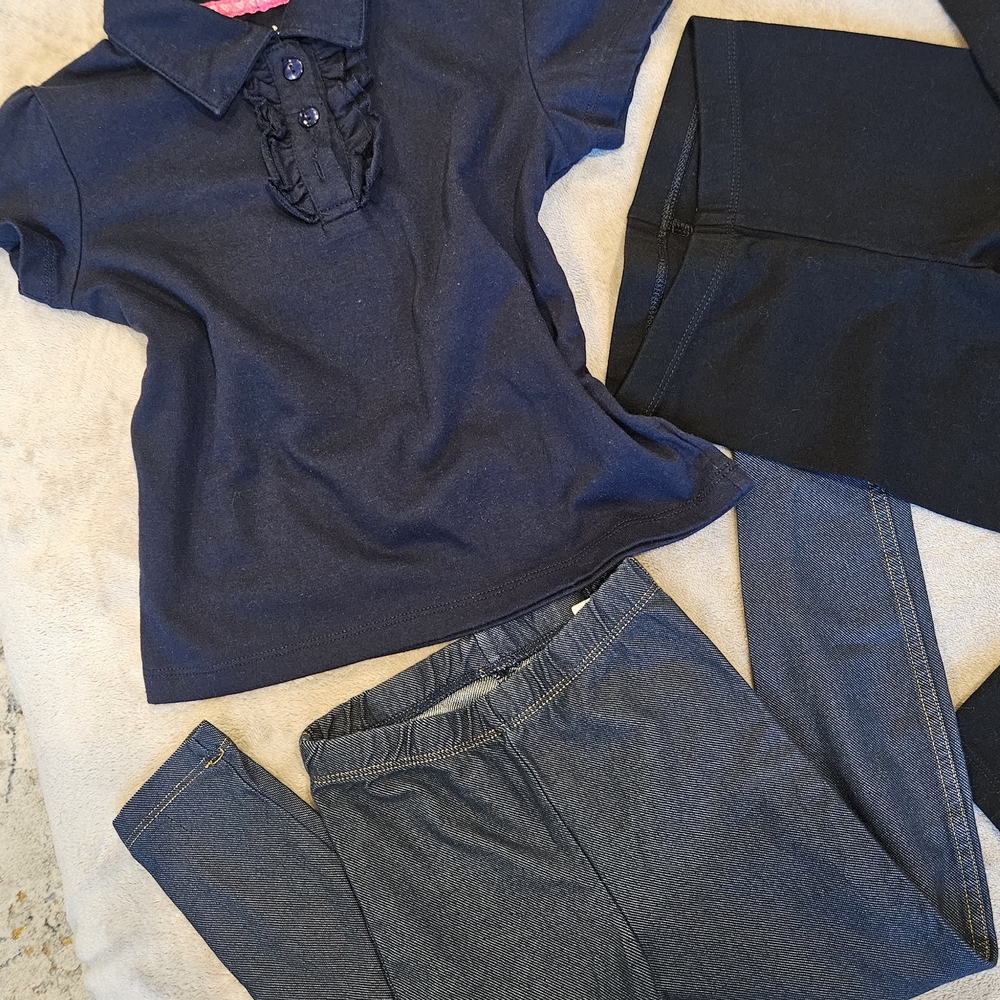 Cat & Jack Navy and Black Leggings Set